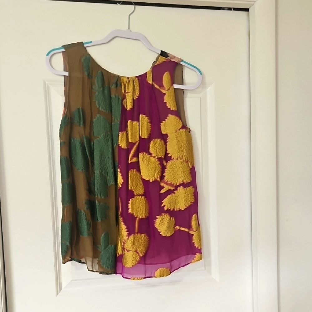 Etro Colorful Floral Tank Top - Green and Yellow